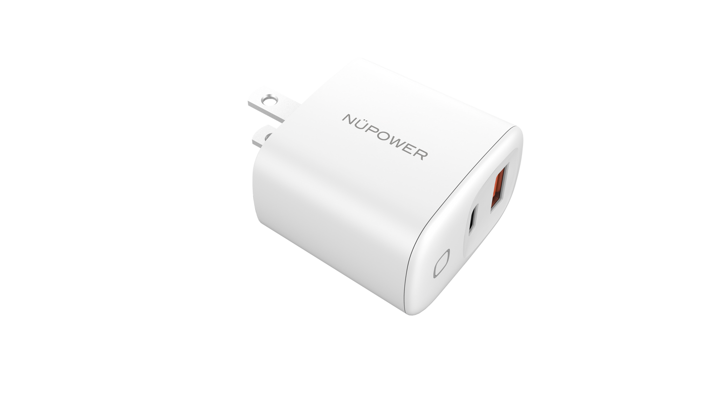 NüPower 30W Dual Port Fast Charging Wall Charger USB-A and USB-C